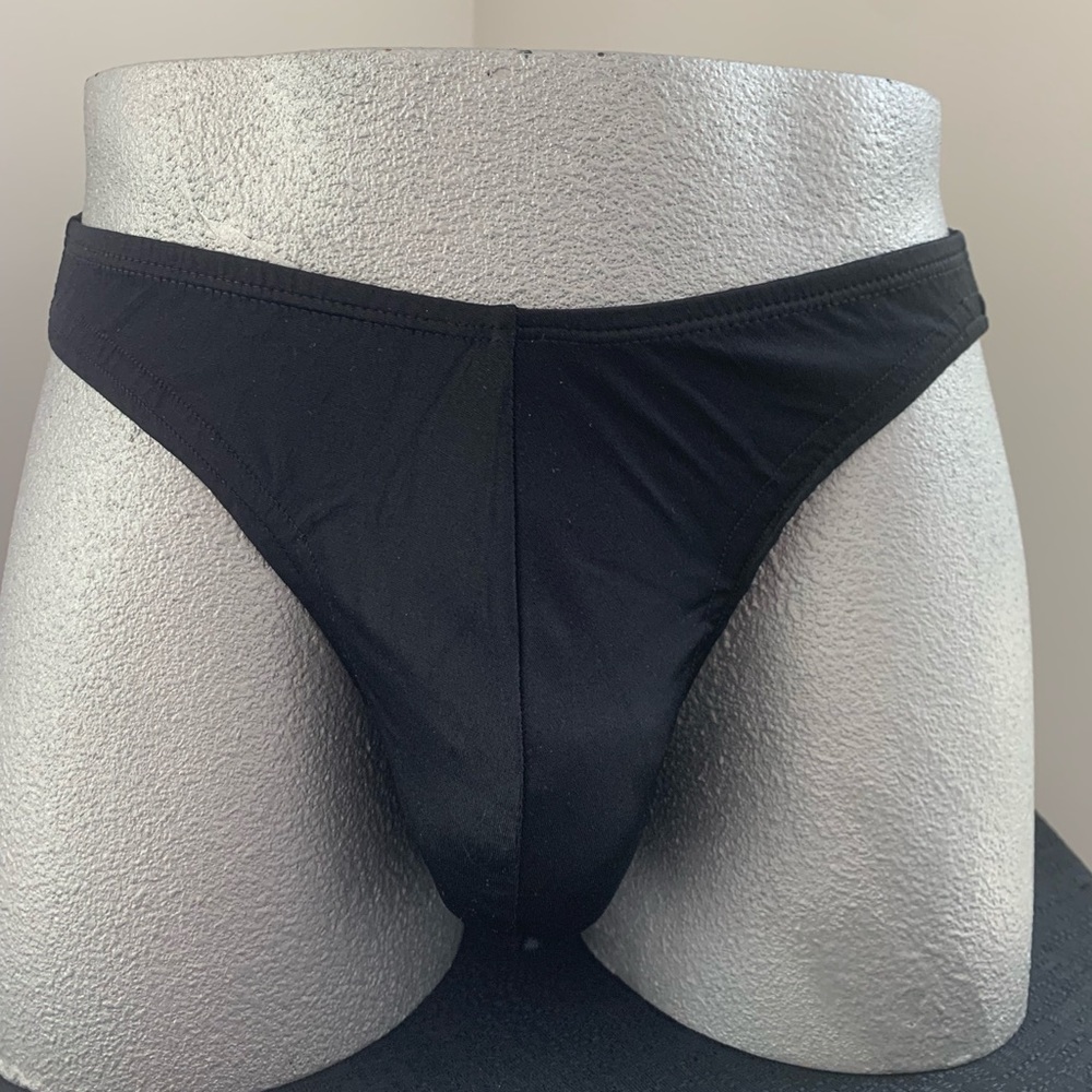 Black - Shine / Slick Full Seat/ Full Pouch Swim / Brief -R105F*